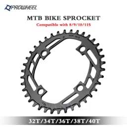 Prowheel MTB Chainring 104BCD Bicycle Steel Chainwheel 32T 34T 36T 38T 40T Mountain Bike Crown Narrow Wide Round Sprocket