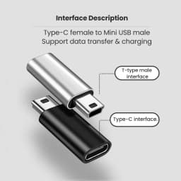 Micro B To Type C Adapter 5 Pin Male Mini USB To Female USB Type C Data Transfer Connector for Samsung MP3 Camera PC Conventer