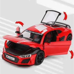 1:24 R8 V10 Plus Alloy Performance Sports Car Model Diecast Metal Toy Racing Car Model High Simulation Sound and Light Kids Gift