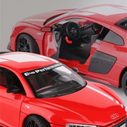 1:24 R8 V10 Plus Alloy Performance Sports Car Model Diecast Metal Toy Racing Car Model High Simulation Sound and Light Kids Gift