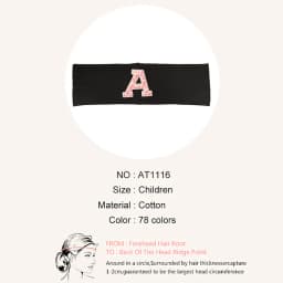 Baby Boy Girl Pink Pearl Letters Headband Hair Accessories New Child Kids Soft Ribbed Cotton Elastic Headwear Hair Band