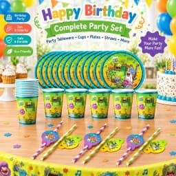 My Singing Monsters Cartoon Animation Theme Cake Flag Swirls Straw Happy Birthday Party Decor Favor Decoration Suplies