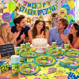 My Singing Monsters Cartoon Animation Theme Cake Flag Swirls Straw Happy Birthday Party Decor Favor Decoration Suplies