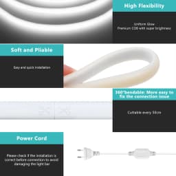288LEDs/m COB LED Neon Light 220V Dimmable 10 Colors High CRI RA90 Flexible Strip with Power for Custom Sign Wall Decoration