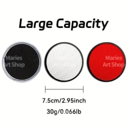 6pcs Black+White+Red Water-Based Paint Set 30g with 3 Brushes for Theater,Halloween,Party,Cosplay,Clown,SFX,Makeup