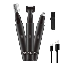 Electric Nose Ear Hair Trimmer for Men Painless Rechargeable Eyebrows Beard Hair Clipper Shaver 3 in 1 Nose Hair Trimmer