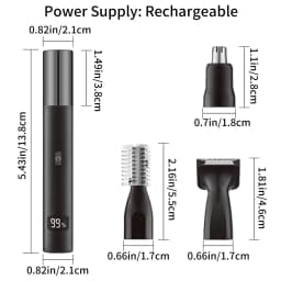 Electric Nose Ear Hair Trimmer for Men Painless Rechargeable Eyebrows Beard Hair Clipper Shaver 3 in 1 Nose Hair Trimmer