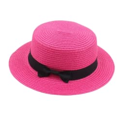 Women's British-Style Summer Hat Simple Small-Brimmed Straw Hat Korean-Style Bow-Knot Flat-Top Sun Hat Popular Women's Straw Hat