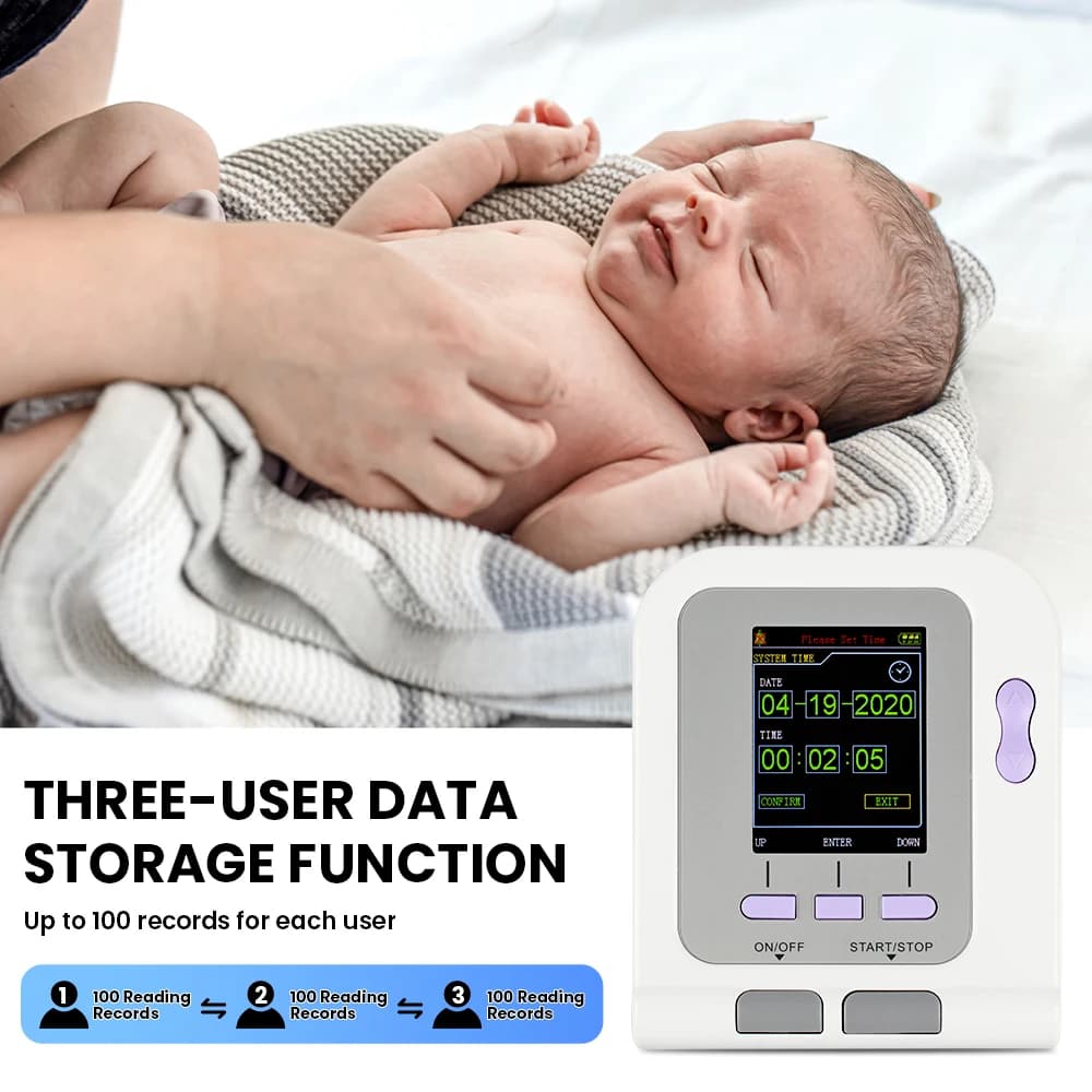Choosable Neonate Cuff OR SpO2 Probe CONTEC08A Digital Blood Pressure Monitor Pediatric NIBP Software Sphygmomanometer