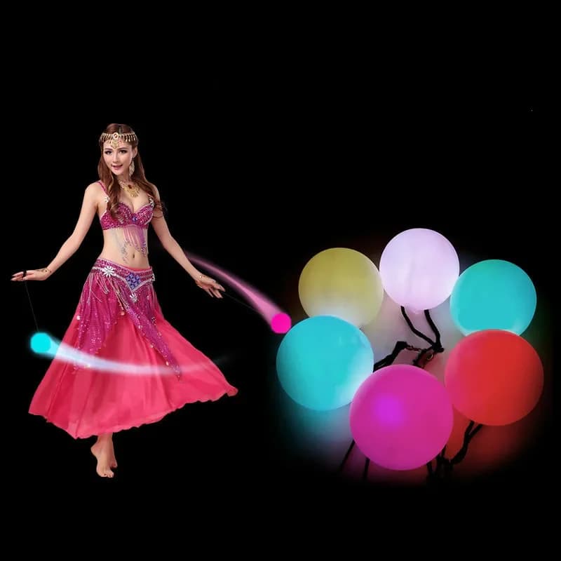 LED Ball Stage Performance Balls Belly Dance LED Multi-Coloured Accessories Children Glow POI Thrown Ball Prop Belly Dancing