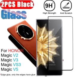 2PCS 3D Curved Clear Tempered Glass for Honor Magic V3 V2 V5 VS3 Full Cover Screen Protector Film for HONOR Magic V5 V2 V3 VS3