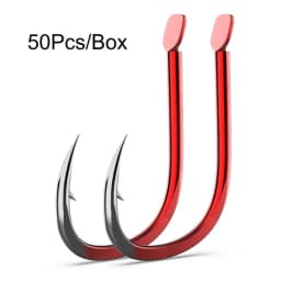50Pcs-100Pcs ISEAMA Flat Fishing Hook High-Carbon Steel Barbed Fishing Hook Live Bait Holder Carp Fishing Worm Hooks Accessories