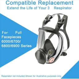 RALCA-2 Pcs Replacement Head Harness Straps For Full Facepieces 6000 Series For Full Face Respirators Mask