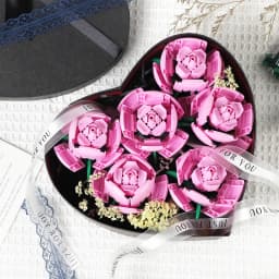 KNEW BUILT 3D Rose Building Blocks Toys-Everlasting Love,Perfect Valentine's Gift ,DIY Flower Home/Desk Decor,Simple Assembly