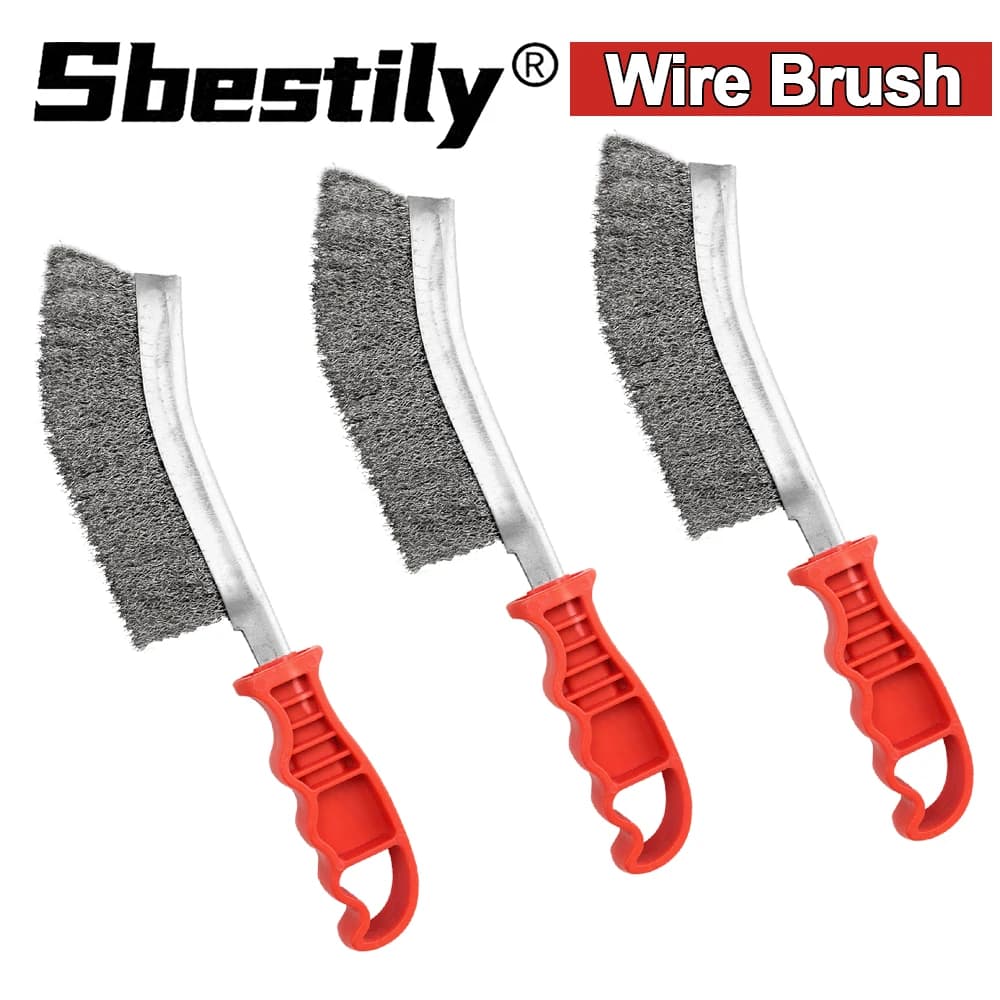 Multi-function Tool Wire Brush Metal Rust Removal Roller Brush Polishing Barbecue Cleaning Brush Long Handle For Rust Removal