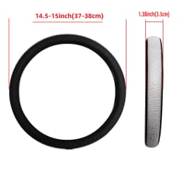 Women's PU Leather Car Interior Wheel Cover with Flashing Mesh Rhinestones for 14.5-15 Inch Car Accessories