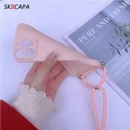 15T Crossbody Necklace Strap Cord Lanyard Soft Case for Xiaomi 15T 17T Pro Mi15 T Camera Protect Silicone Bumper Cover Shell
