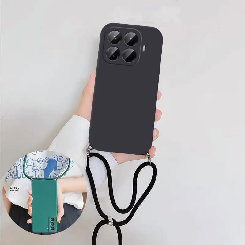 15T Crossbody Necklace Strap Cord Lanyard Soft Case for Xiaomi 15T 17T Pro Mi15 T Camera Protect Silicone Bumper Cover Shell