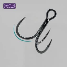 12pcs Chinook Fishing Hooks Treble 4X Strong High Carbon Steel Sea Fishing Hooks for Hard Lures Freshwater Saltwater