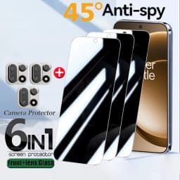 6in1 For Oneplus 15 Glass Oneplus 15 Tempered Glass Protective Privacy 9H Anti-Spy Glue Screen Protector Oneplus 15 Lens Glass