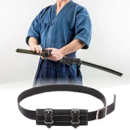 1PC - Retro Medieval Sword Fixed Belt, Adjustable Samurai Scabbard, Cosplay Belt - Practical PU Leather Material