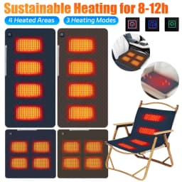4 Zones Heated Seat Cushion Mat USB Electric Heating Pad Outdoor Camping Chair Heated Cushion 3 Gears Temperature Foot Warmer