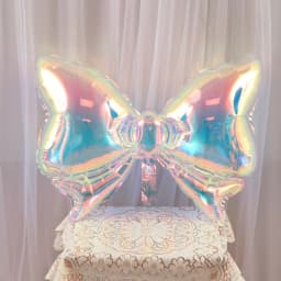 Personalized Colorful Butterfly Transparent Bow Aluminum Film Balloon, Birthday Party Cake Balloon Anniversary Background Decora