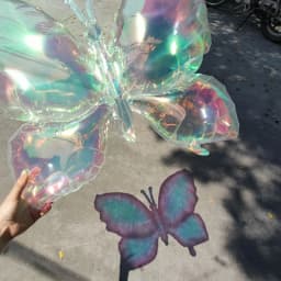 Personalized Colorful Butterfly Transparent Bow Aluminum Film Balloon, Birthday Party Cake Balloon Anniversary Background Decora