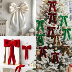2.5cm Christmas Gift Box Decoration Bow Christmas Red Velvet Satin Ribbon Bow Handmade Christmas Tree Wreath Garland Pendent