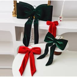 2.5cm Christmas Gift Box Decoration Bow Christmas Red Velvet Satin Ribbon Bow Handmade Christmas Tree Wreath Garland Pendent