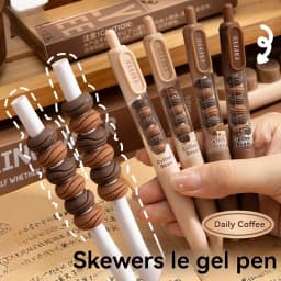 4PC Gel Pen Press Neutral Brush Question Black Water Pen High Beauty Ins Wind Signature Pen Cute Quick Drying Erasable