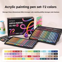 LANGUO 144/6 Colors Acrylic Gel Pen 1.0mm Large Capacity Student Writing Pen Painting Drawing Office School Supplies Stationery