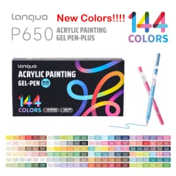 LANGUO 144/6 Colors Acrylic Gel Pen 1.0mm Large Capacity Student Writing Pen Painting Drawing Office School Supplies Stationery