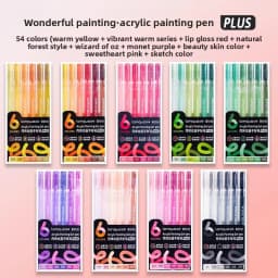 LANGUO 144/6 Colors Acrylic Gel Pen 1.0mm Large Capacity Student Writing Pen Painting Drawing Office School Supplies Stationery