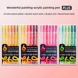 LANGUO 144/6 Colors Acrylic Gel Pen 1.0mm Large Capacity Student Writing Pen Painting Drawing Office School Supplies Stationery