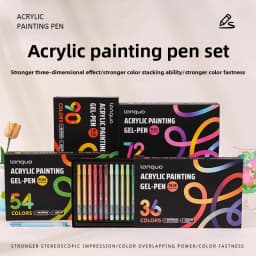 LANGUO 144/6 Colors Acrylic Gel Pen 1.0mm Large Capacity Student Writing Pen Painting Drawing Office School Supplies Stationery