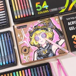 LANGUO 144/6 Colors Acrylic Gel Pen 1.0mm Large Capacity Student Writing Pen Painting Drawing Office School Supplies Stationery