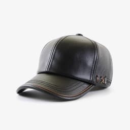 Autumn/Winter Leather-Trimmed Hats Middle-Aged and Elderly Fashionable Versatile Peaked Caps Warm Men's Outdoor Baseball Caps