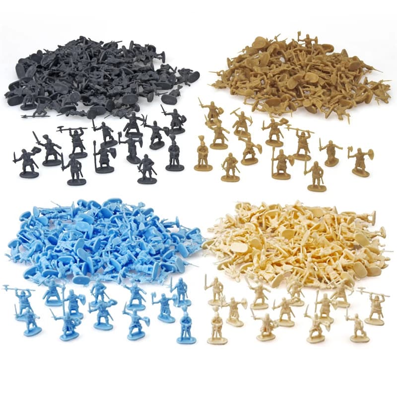 100pcs/set Ancient Soldier Miniature Decorative Model Party Gathering Decoration Simulated Battlefield Medieval Knight Style TMZ