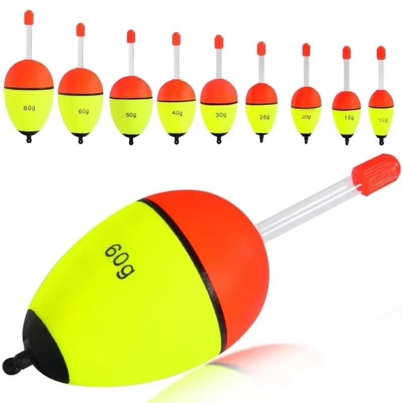 3/6/9pcs EVA Luminous Fishing Night Float Light Stick Foam Plastic Bobber Sea Rock Fishing Striking Floats Fishing Accessories