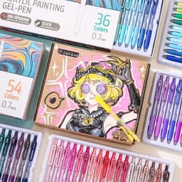 LANGUO 90/6 Colors Press Acrylic Gel Pen Large Capacity 1.0mm Writing Pen Painting Drawing Office School Supplies Stationery