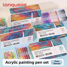 LANGUO 90/6 Colors Press Acrylic Gel Pen Large Capacity 1.0mm Writing Pen Painting Drawing Office School Supplies Stationery