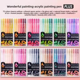 LANGUO 90/6 Colors Acrylic Gel Pen Large Capacity 1.0mm Student Writing Pen Painting Drawing Office School Supplies Stationery
