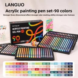 LANGUO 90/6 Colors Acrylic Gel Pen Large Capacity 1.0mm Student Writing Pen Painting Drawing Office School Supplies Stationery