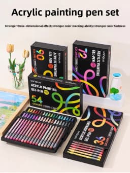 LANGUO 90/6 Colors Acrylic Gel Pen Large Capacity 1.0mm Student Writing Pen Painting Drawing Office School Supplies Stationery