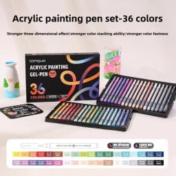 LANGUO 90/6 Colors Acrylic Gel Pen Large Capacity 1.0mm Student Writing Pen Painting Drawing Office School Supplies Stationery