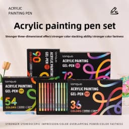 LANGUO 90/6 Colors Acrylic Gel Pen Large Capacity 1.0mm Student Writing Pen Painting Drawing Office School Supplies Stationery