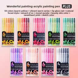 LANGUO 90/6 Colors Acrylic Gel Pen Large Capacity 1.0mm Student Writing Pen Painting Drawing Office School Supplies Stationery