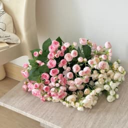18 Inch 12 Head Artificial Camellia Bud Bouquet Faux Silk Flowers For Home Living Room Decoration Wedding Hotel Display Props