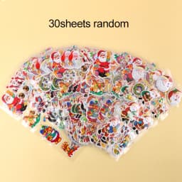 10/20/30Sheets Christmas Party Stickers Birthday Christmas Party Gathering Gift for Girl Boy Stationery Stickers Santa Claus TMZ